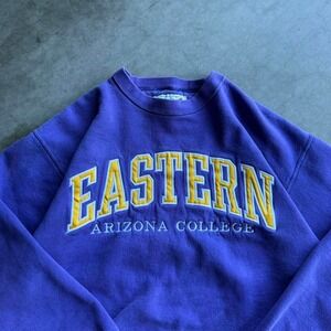 Vintage Oarsman 913 Eastern Arizona College Sweatshirt Purple Mens Medium USA